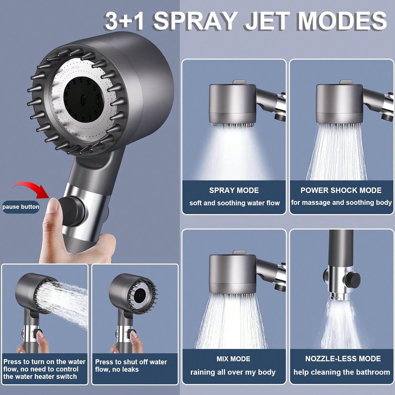 High-Pressure Handheld Shower  - High Pressure Shower Head Handheld ulasan dan harga