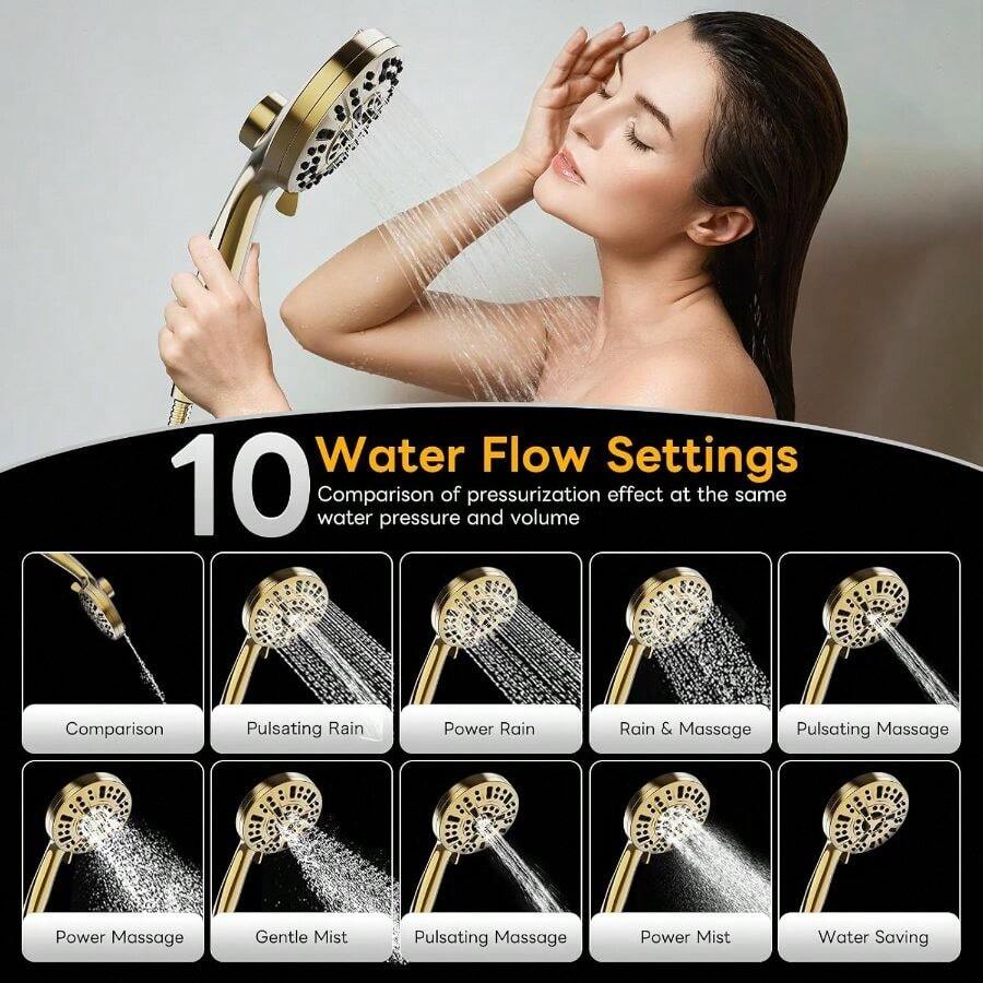 High Pressure 10 Ways Handheld - High Pressure Shower Head Handheld ulasan dan harga