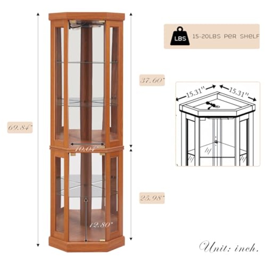 Corner curio cabinet for livin - Storage & Organization ulasan dan harga